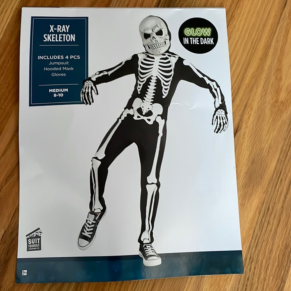 EUC Glow in the Dark skeleton costume